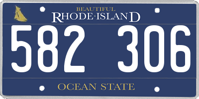 RI license plate 582306
