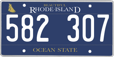 RI license plate 582307