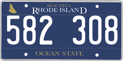 RI license plate 582308