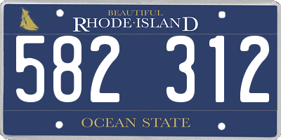 RI license plate 582312