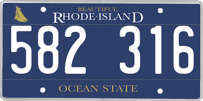 RI license plate 582316