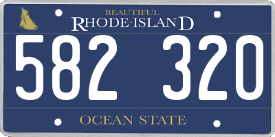 RI license plate 582320