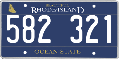 RI license plate 582321