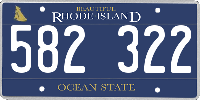 RI license plate 582322