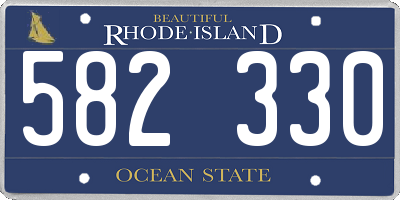 RI license plate 582330
