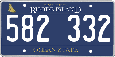 RI license plate 582332