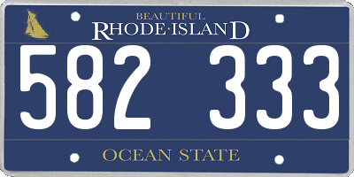RI license plate 582333