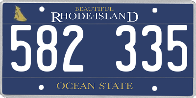 RI license plate 582335