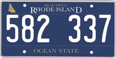RI license plate 582337