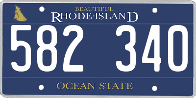 RI license plate 582340