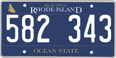RI license plate 582343