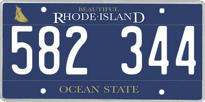 RI license plate 582344