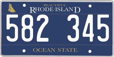RI license plate 582345
