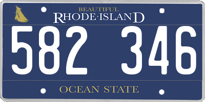 RI license plate 582346