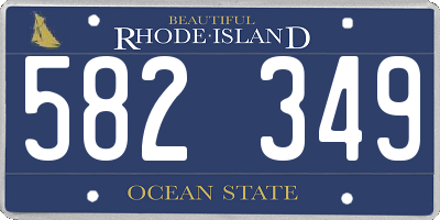 RI license plate 582349