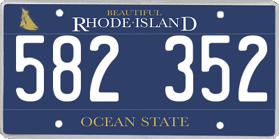 RI license plate 582352