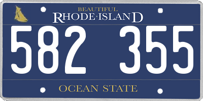 RI license plate 582355