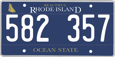 RI license plate 582357
