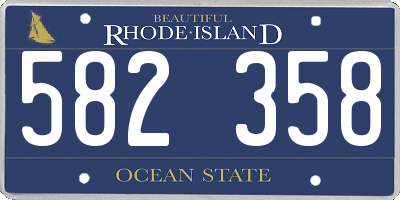 RI license plate 582358