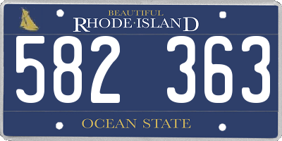RI license plate 582363