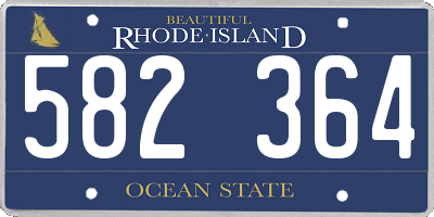 RI license plate 582364