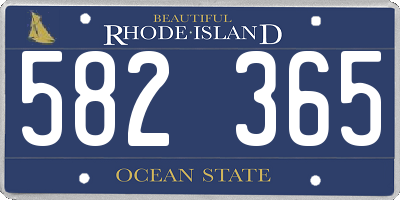 RI license plate 582365