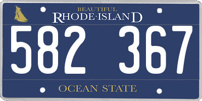 RI license plate 582367