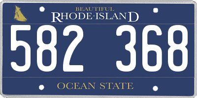 RI license plate 582368