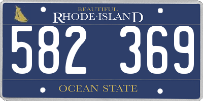 RI license plate 582369