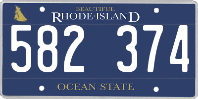 RI license plate 582374