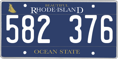 RI license plate 582376