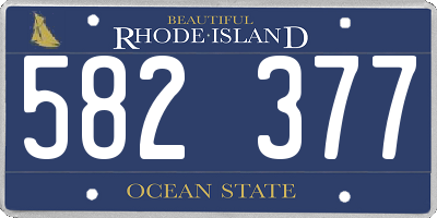 RI license plate 582377