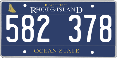 RI license plate 582378