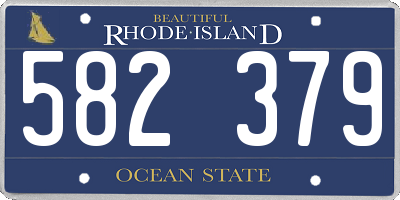 RI license plate 582379