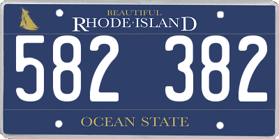 RI license plate 582382