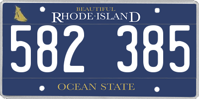 RI license plate 582385