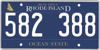 RI license plate 582388