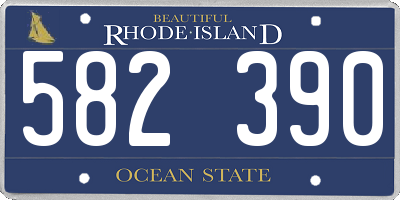 RI license plate 582390