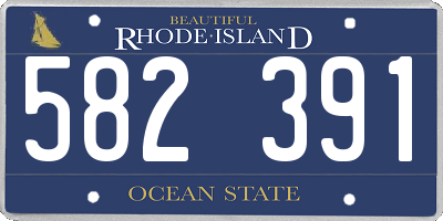 RI license plate 582391
