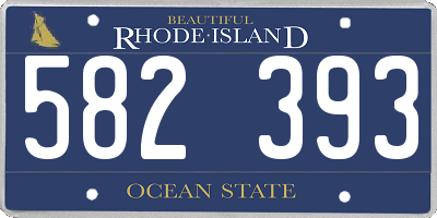 RI license plate 582393