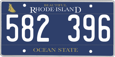 RI license plate 582396