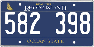 RI license plate 582398