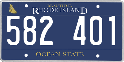 RI license plate 582401