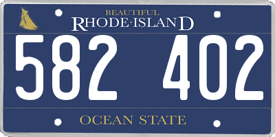 RI license plate 582402