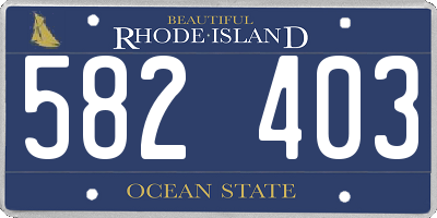 RI license plate 582403