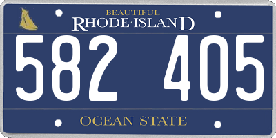 RI license plate 582405