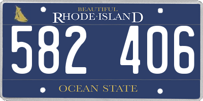 RI license plate 582406