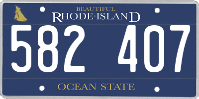 RI license plate 582407