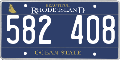 RI license plate 582408