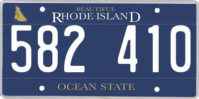 RI license plate 582410